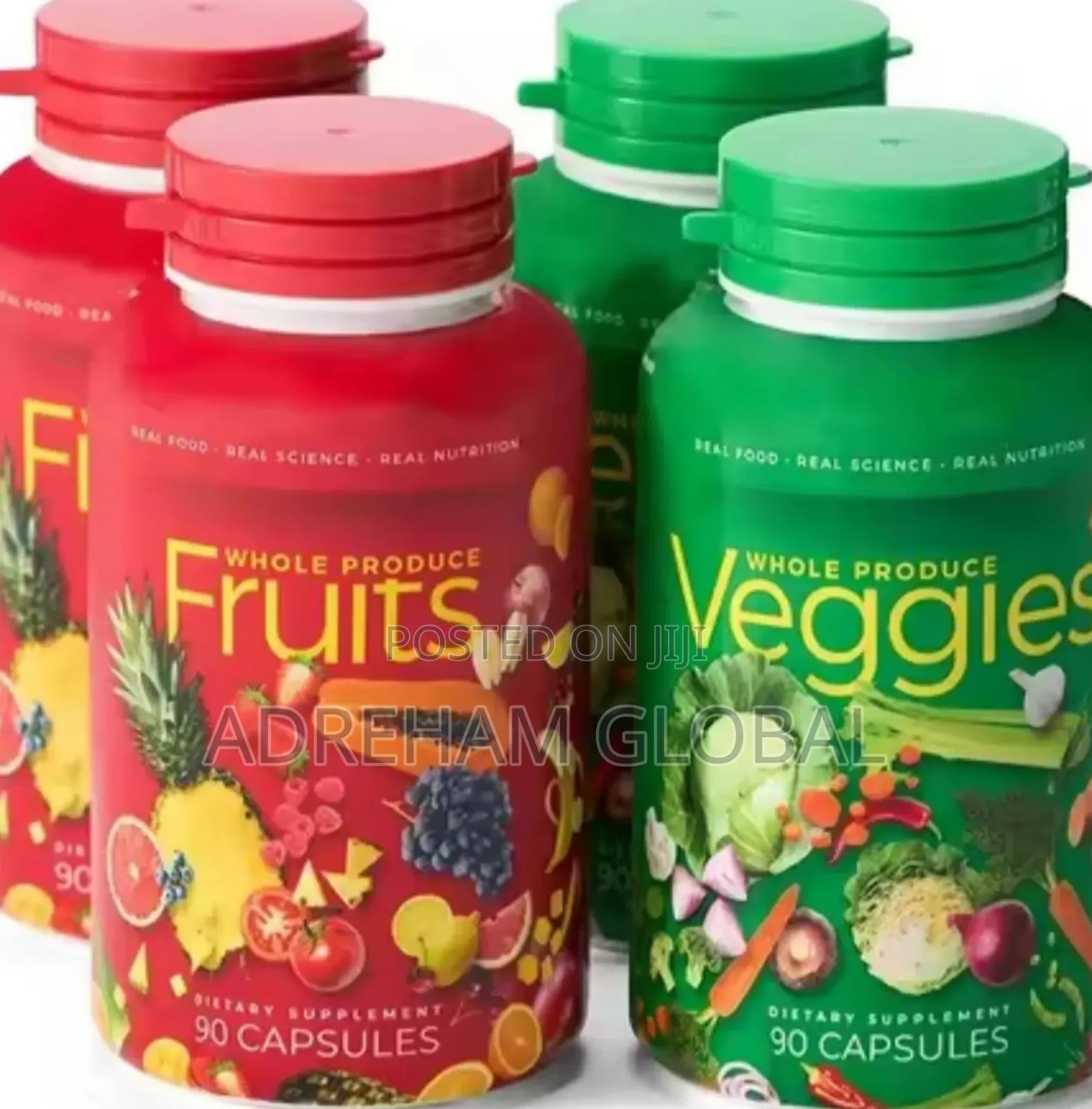 2 Bottles Fruit and Vegetable Capsules Vitamin Supplements