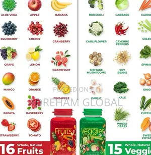 2 Bottles Fruit and Vegetable Capsules Vitamin Supplements