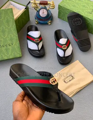 Gucci Men Thong Sandal With Web