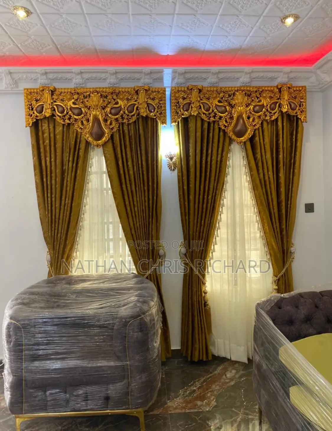Luxury Lit Brown Turkish Curtains