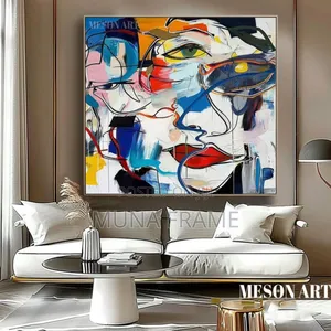 Colourful Abstract Portrait Wall Artwork Printed on Canvas