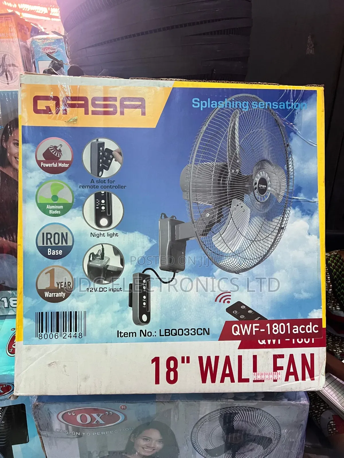 Qasa Iron Base Wall Fan