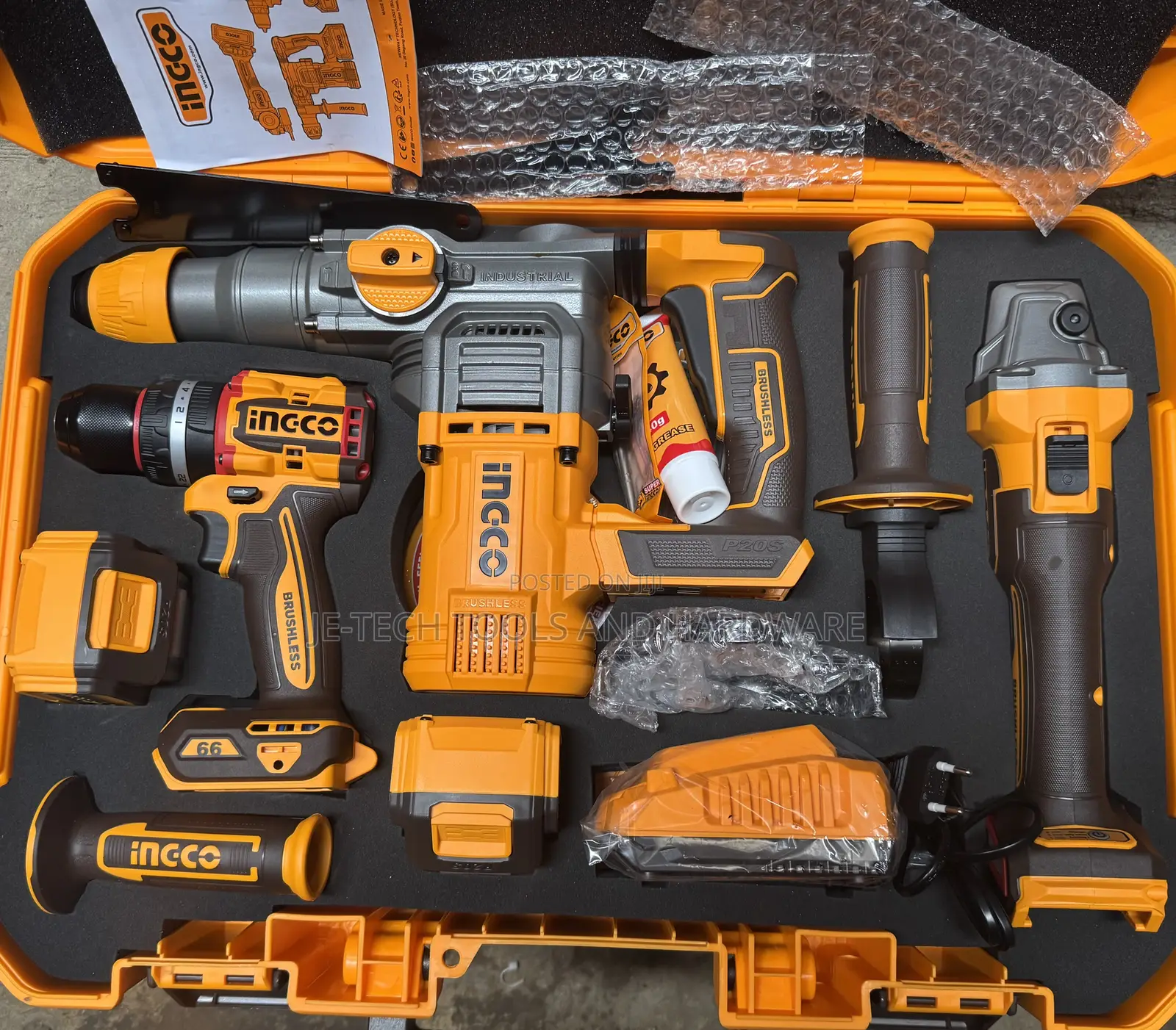 Ingco Cordless 3pcs Combo Tools With 2 Li-Ion Battery 5.0ah