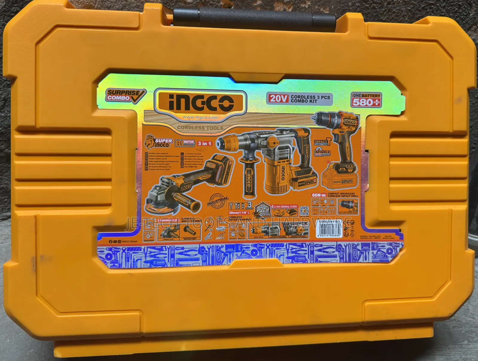 Ingco Cordless 3pcs Combo Tools With 2 Li-Ion Battery 5.0ah