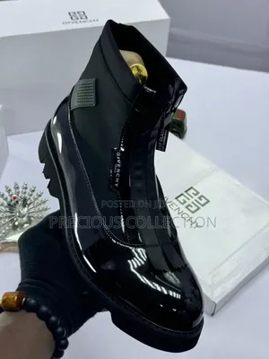 Glossy Leather Zip Up Ankle Givenchy Shoe