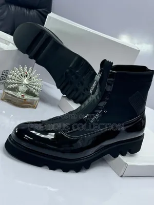 Glossy Leather Zip Up Ankle Givenchy Shoe