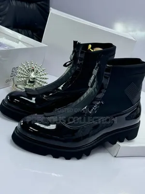 Glossy Leather Zip Up Ankle Givenchy Shoe