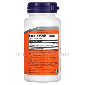 Now Foods L-Lysine 500 Mg 100 Tablets