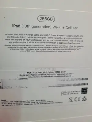 New Apple iPad (2022) 256 GB Silver