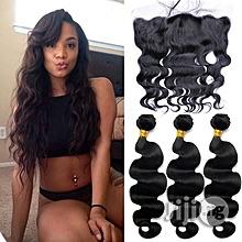 Royalty 9A Grade Lace Frontal Closure With Bundles Peruvian Virgin Hum