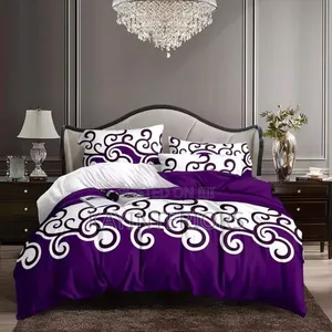 Purple and White Duvet Set