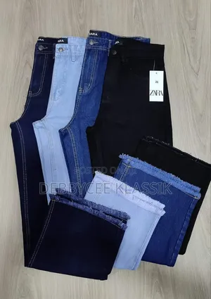 Ladies/Teen High Waist Palazzo Jeans Trouser
