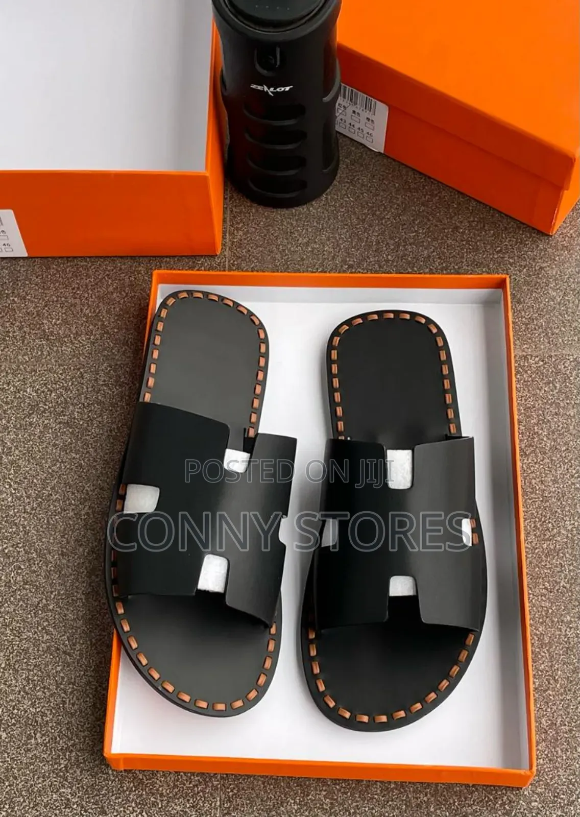 Hermès Luxury Slippers Black