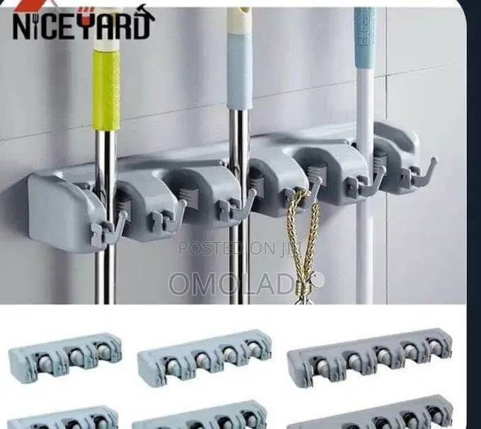 Broom Holder Wall Mounted Multifunctional Broom Holder