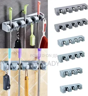 Broom Holder Wall Mounted Multifunctional Broom Holder