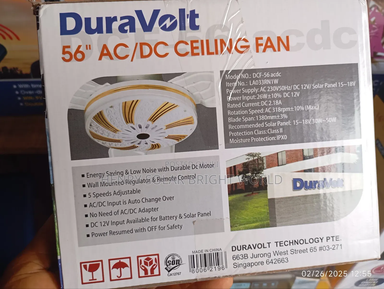 Duravolt Ac/Dc Fan '56'