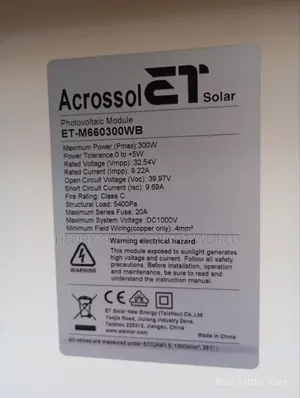 300w Solar Panel Mono (Tokunbo)