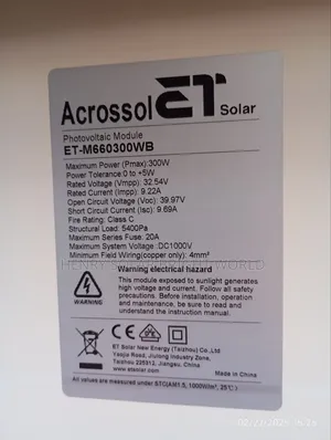 300w Solar Panel Mono (Tokunbo)