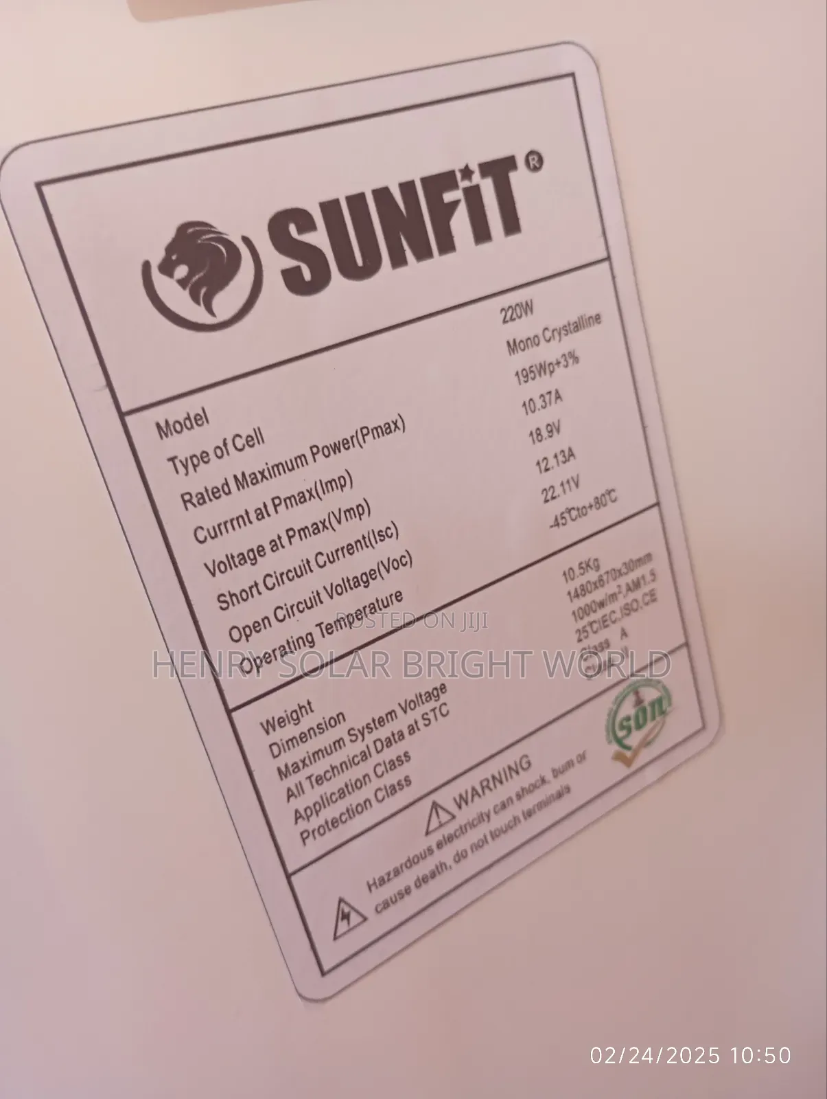 220w Solar Panel Sunfit