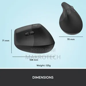 Logitech Lift Vertical Ergonomic Wireless Mouse (Graphite)