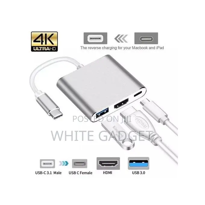 3 in 1 Usb Type C Hub Hdmi Adapter Usb-C to Converter