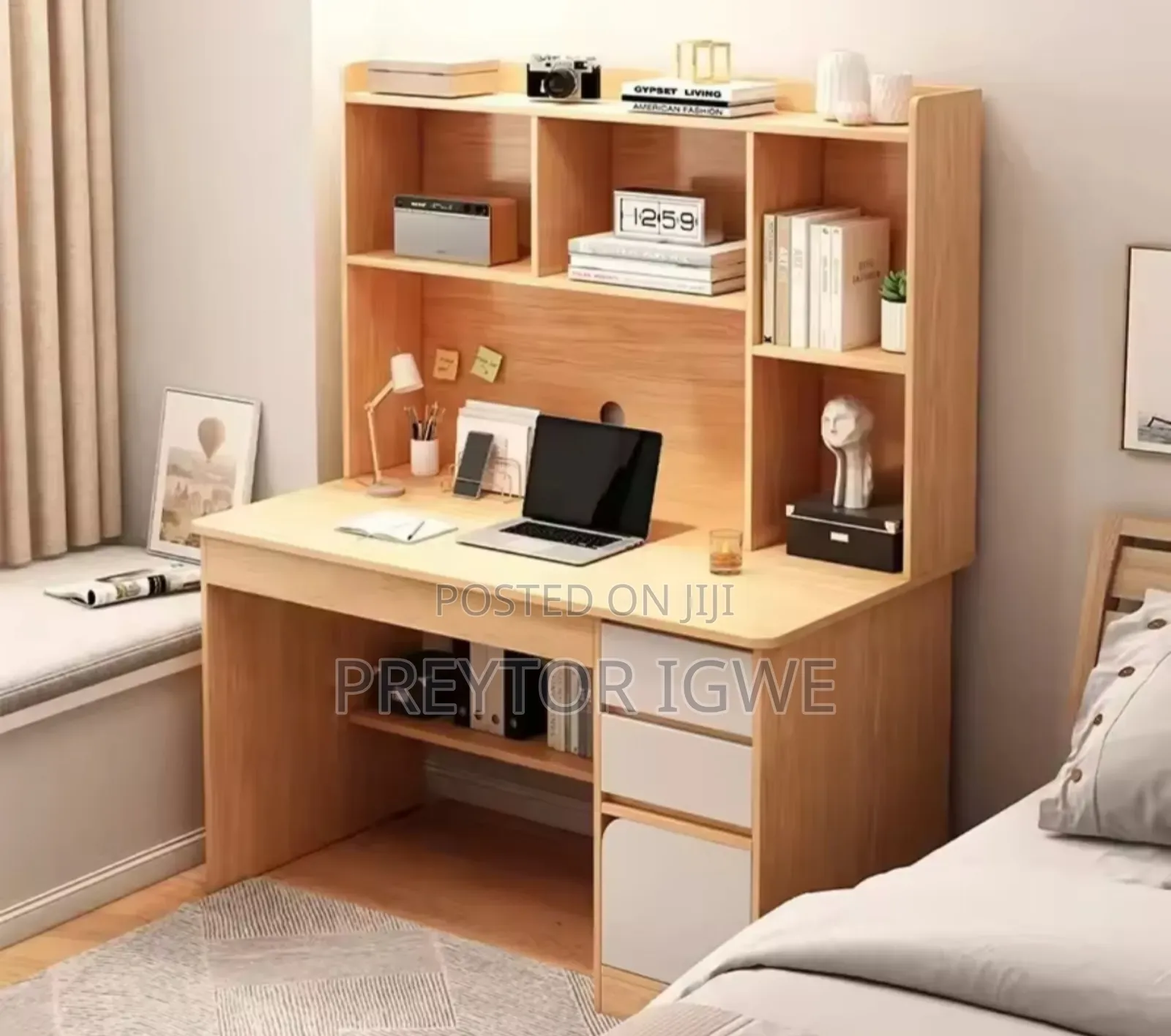 Reading/Office Table With Shelves