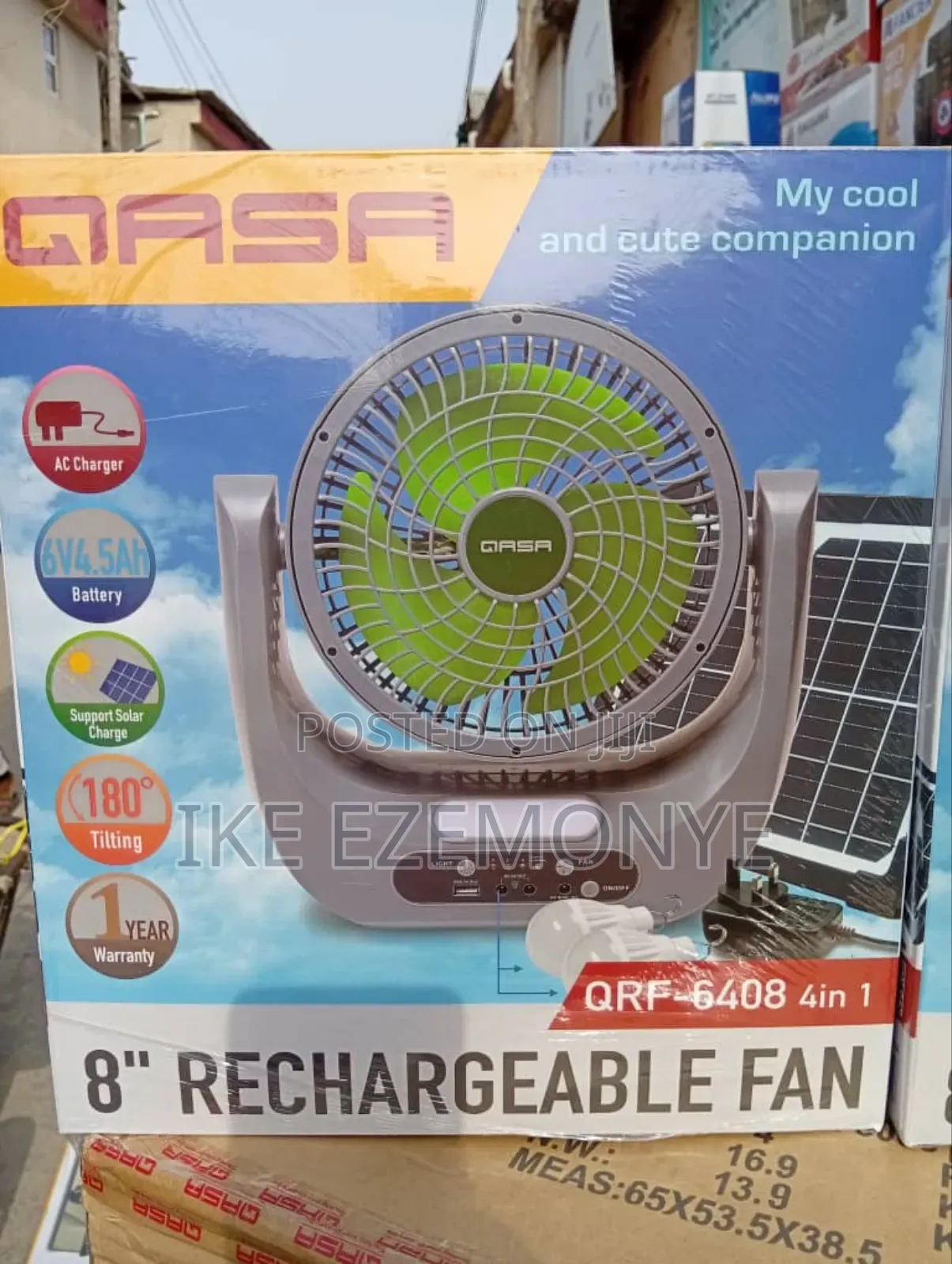 8" Solar Table Fan