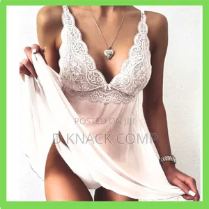 Photo - Lingerie Set Bras G-string Sheer Skirt Deep V Bra Bow
