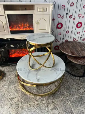 Center Marble Top Center Table and Stool
