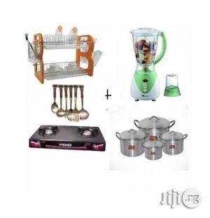 Platerack, Gas Cooker, 4 Sets Of Pots, Saisho Blender /Spoon