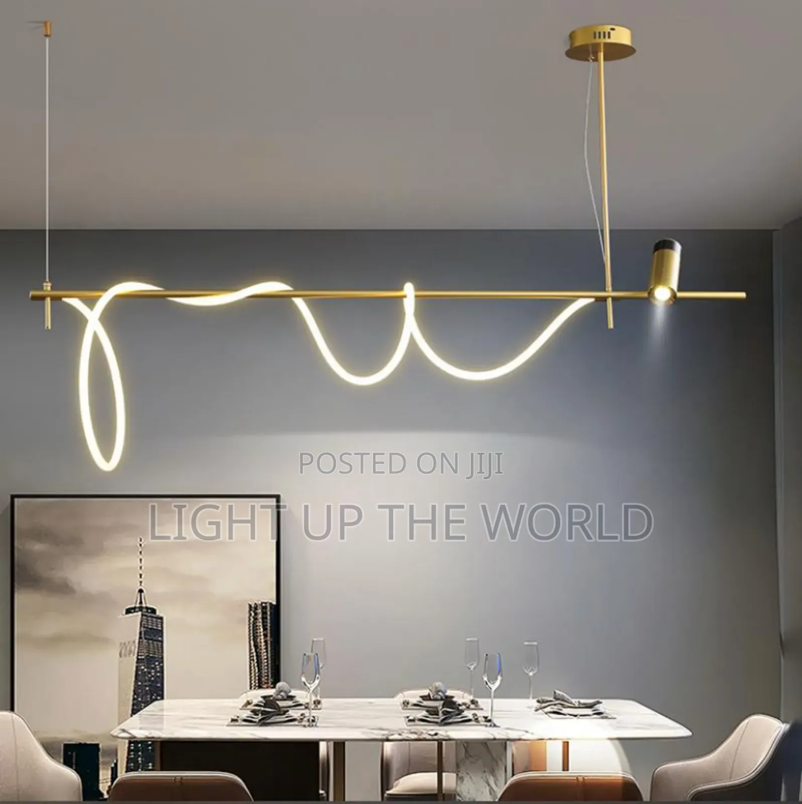 Gold Chandelier With Led