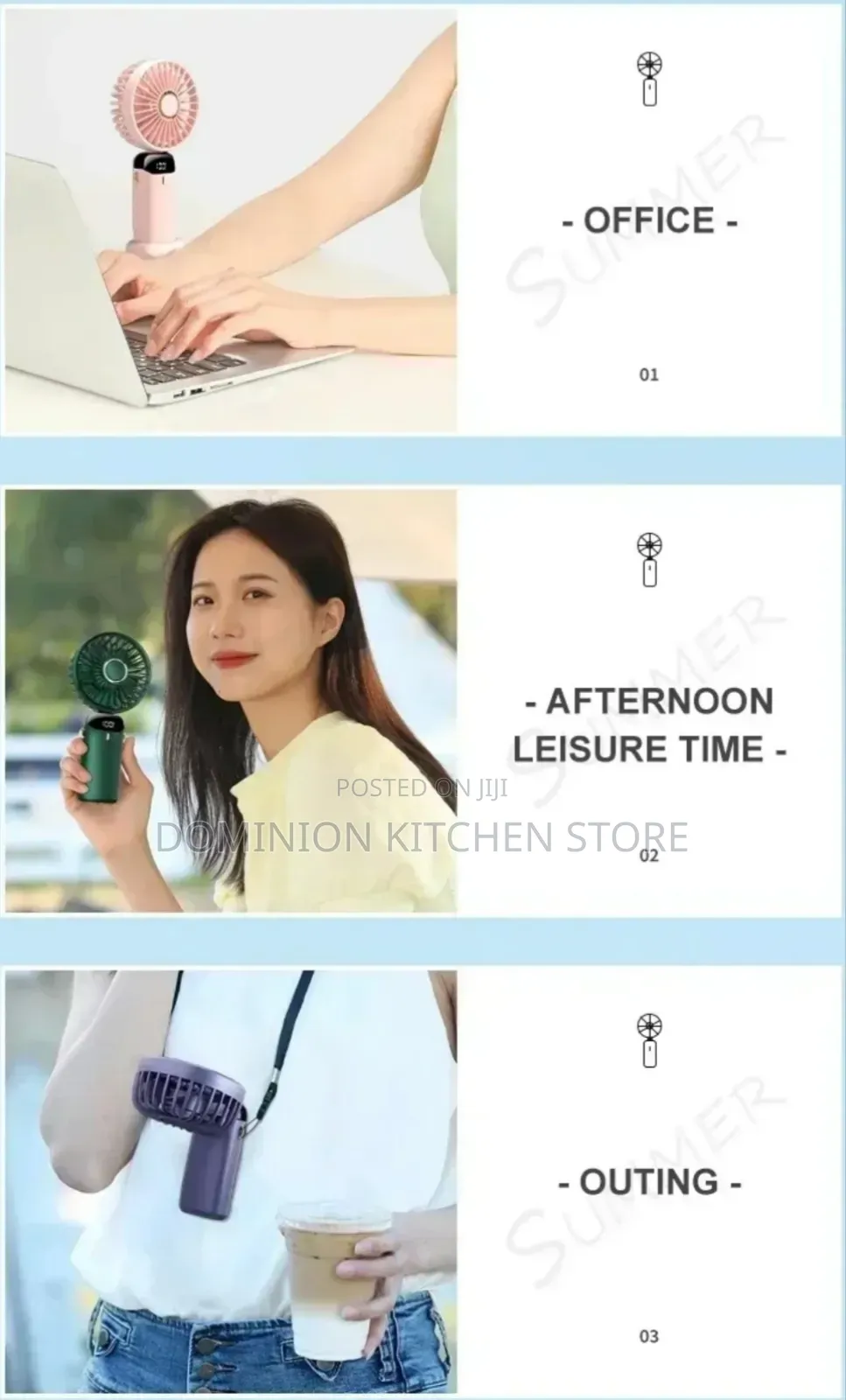 Portable Mini Cooler Rechargeable Fan