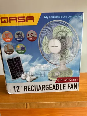 Qasa Rechargeable Fan 3-in-1 Wall/Table Fan