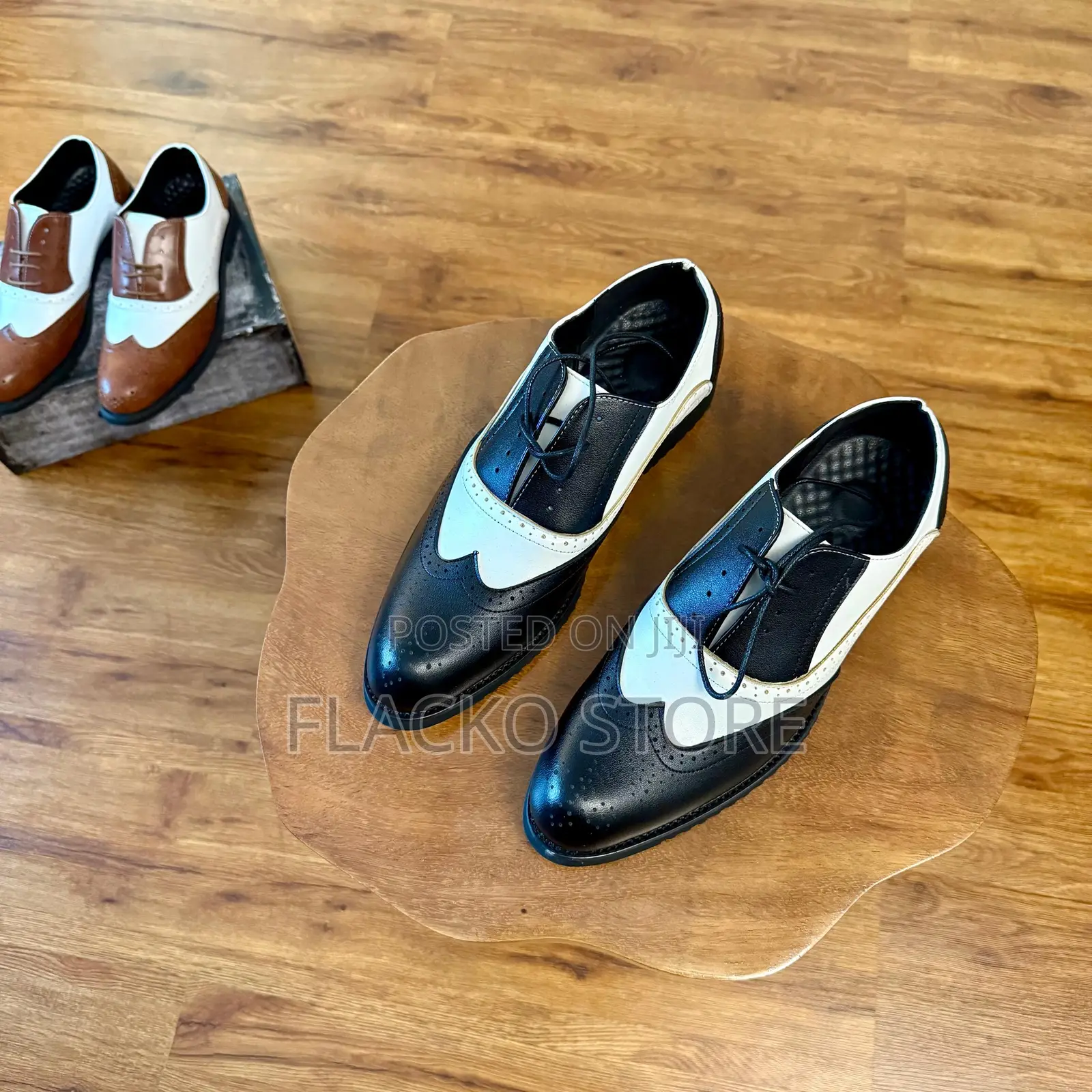 Original Two Toned Penny Leather Brogue Shoes
