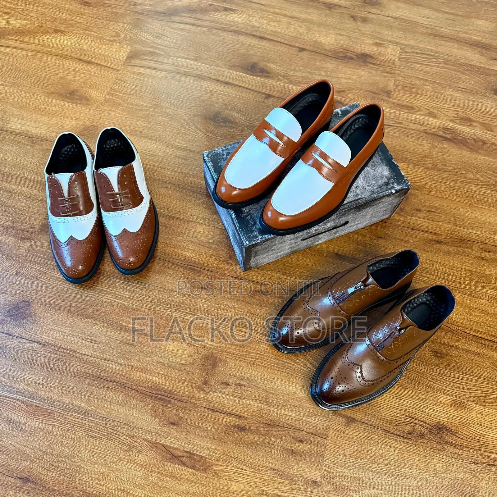 Original Two Toned Penny Leather Brogue Shoes