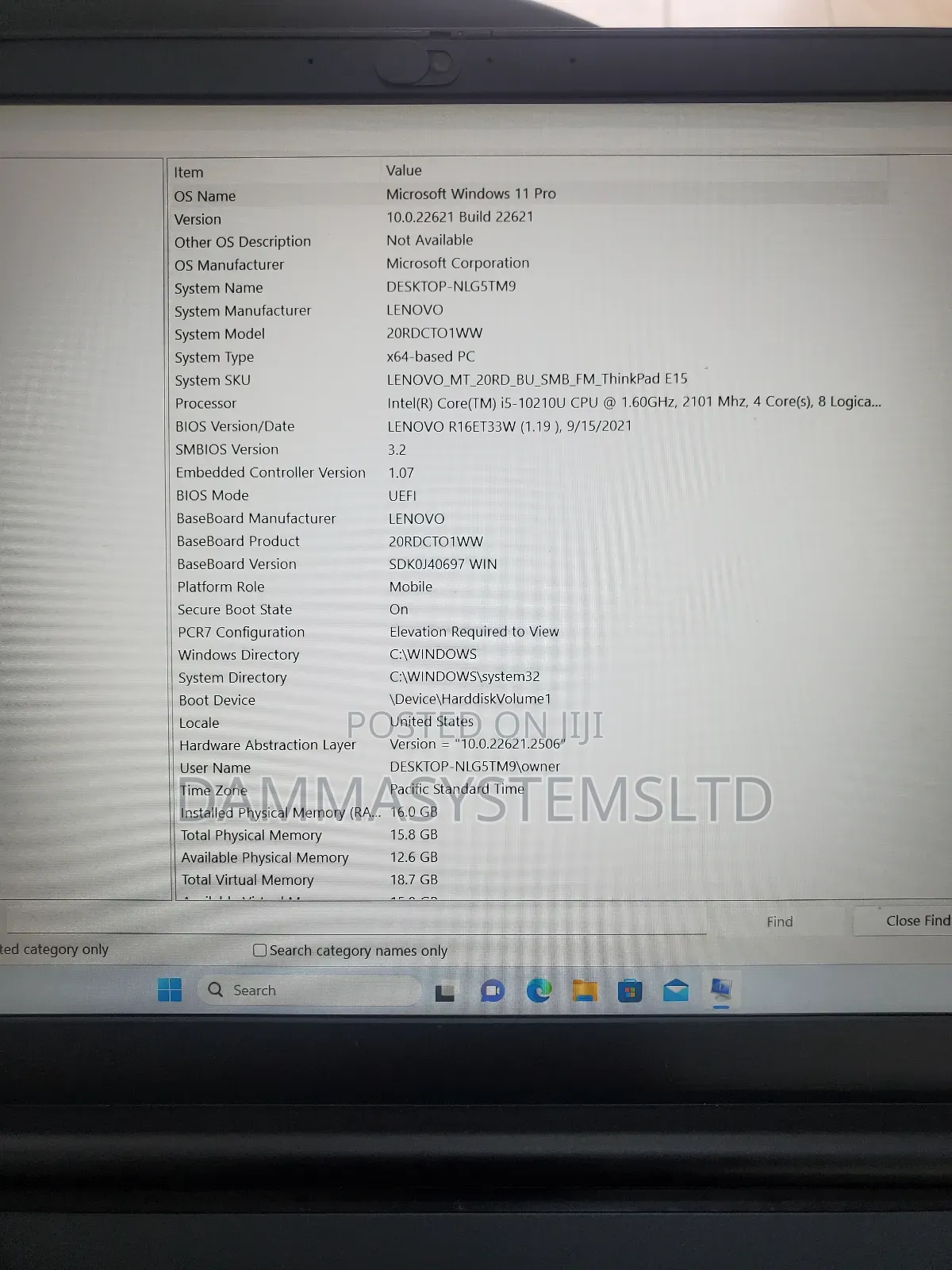 Laptop Lenovo Thinkpad E15 16GB Intel Core I5 SSD 256GB