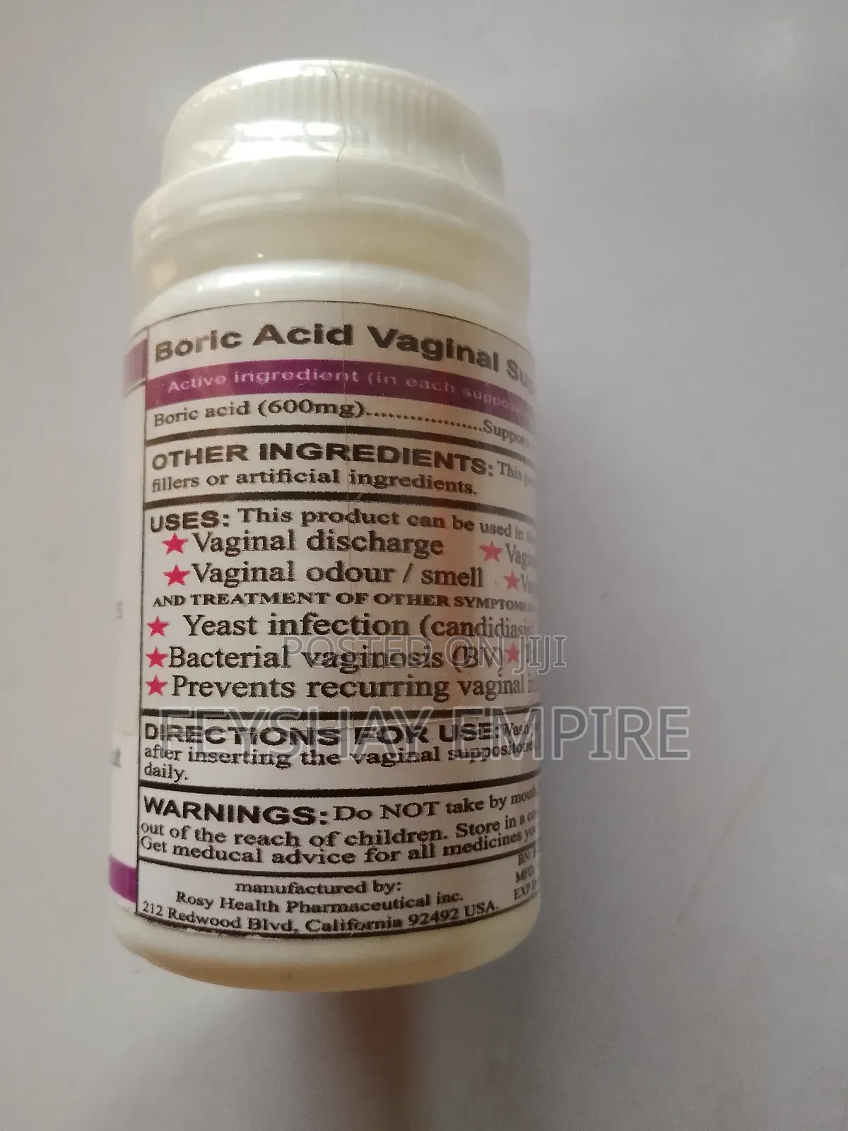 Boric Acid Suppository