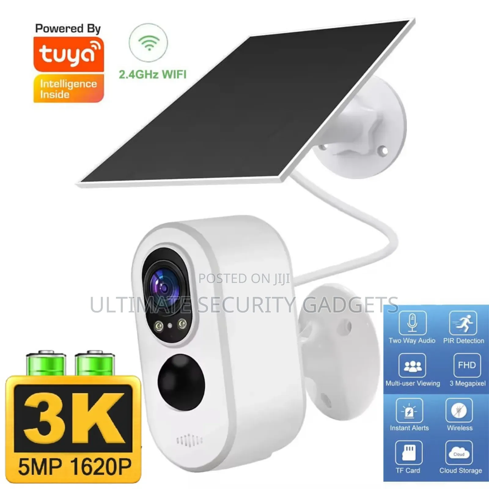 Wi-Fi Tuya Smart Solar Powered Camera(5mp)