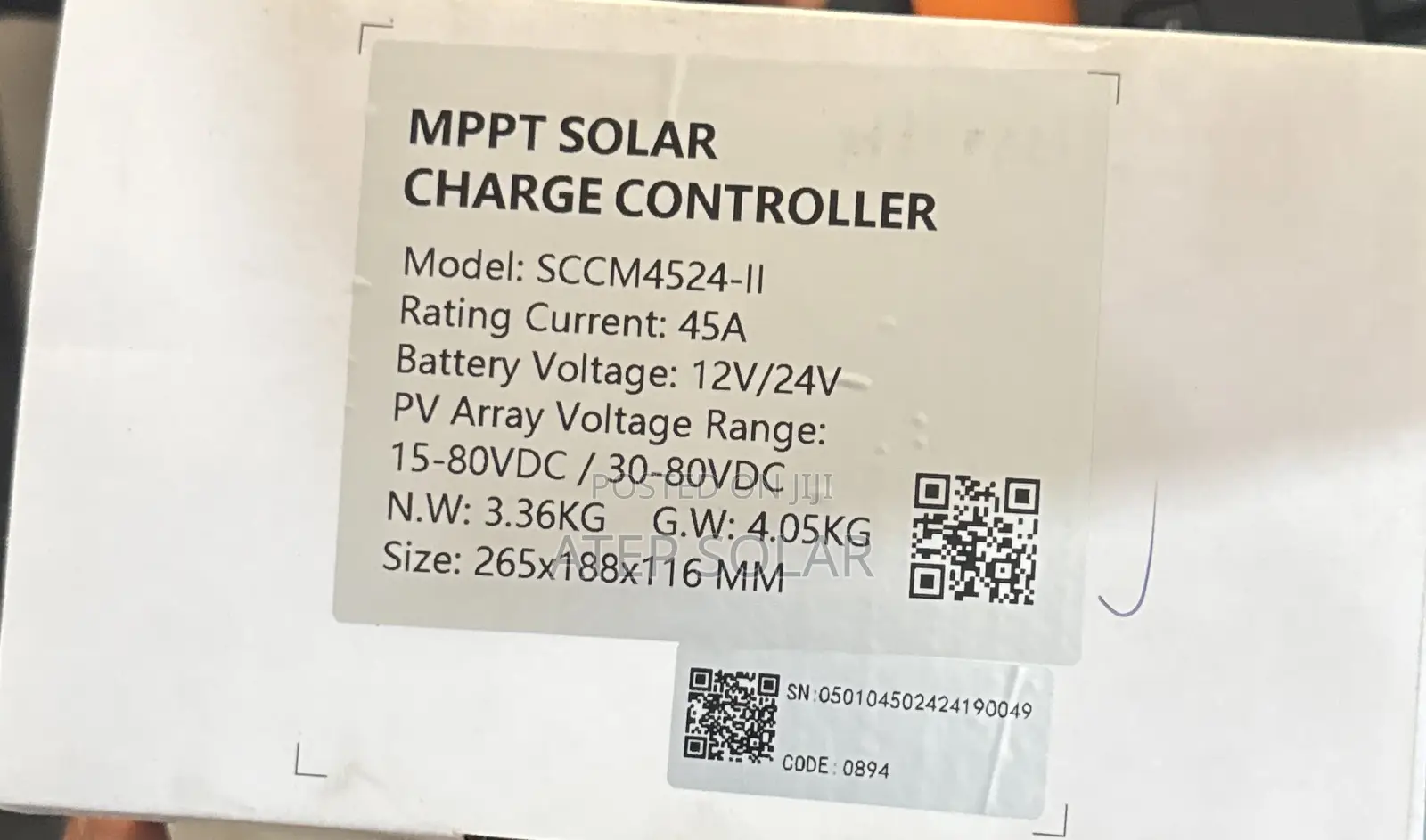 Felicity MPPT Charge Controller 45a