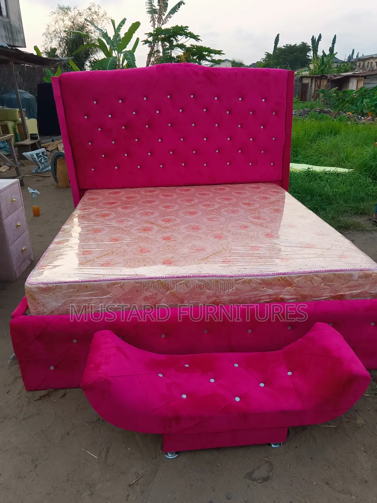 Quality Padded 6x6ft Pink Bedframe