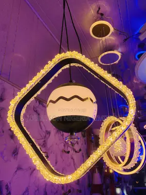 Single Led Chandelier Black