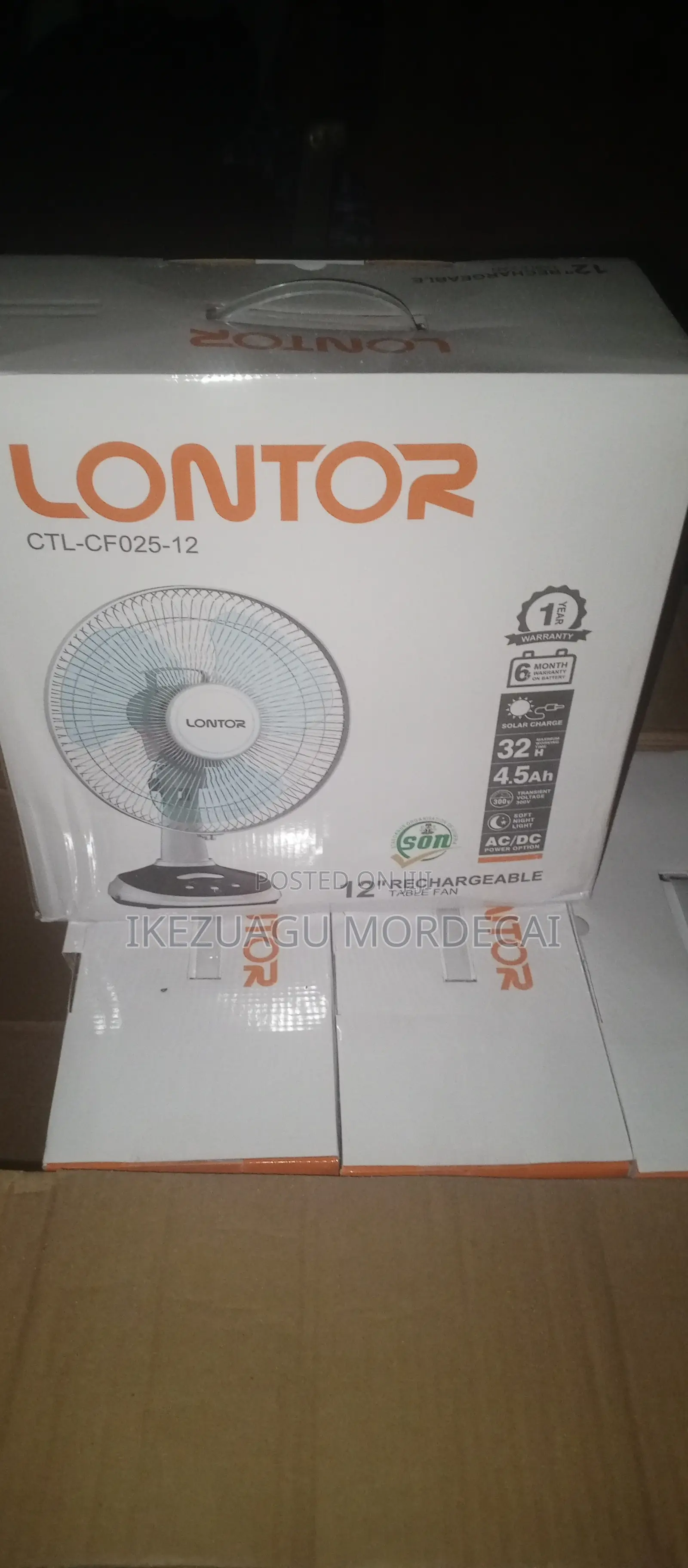 Rechargeable Table Fan