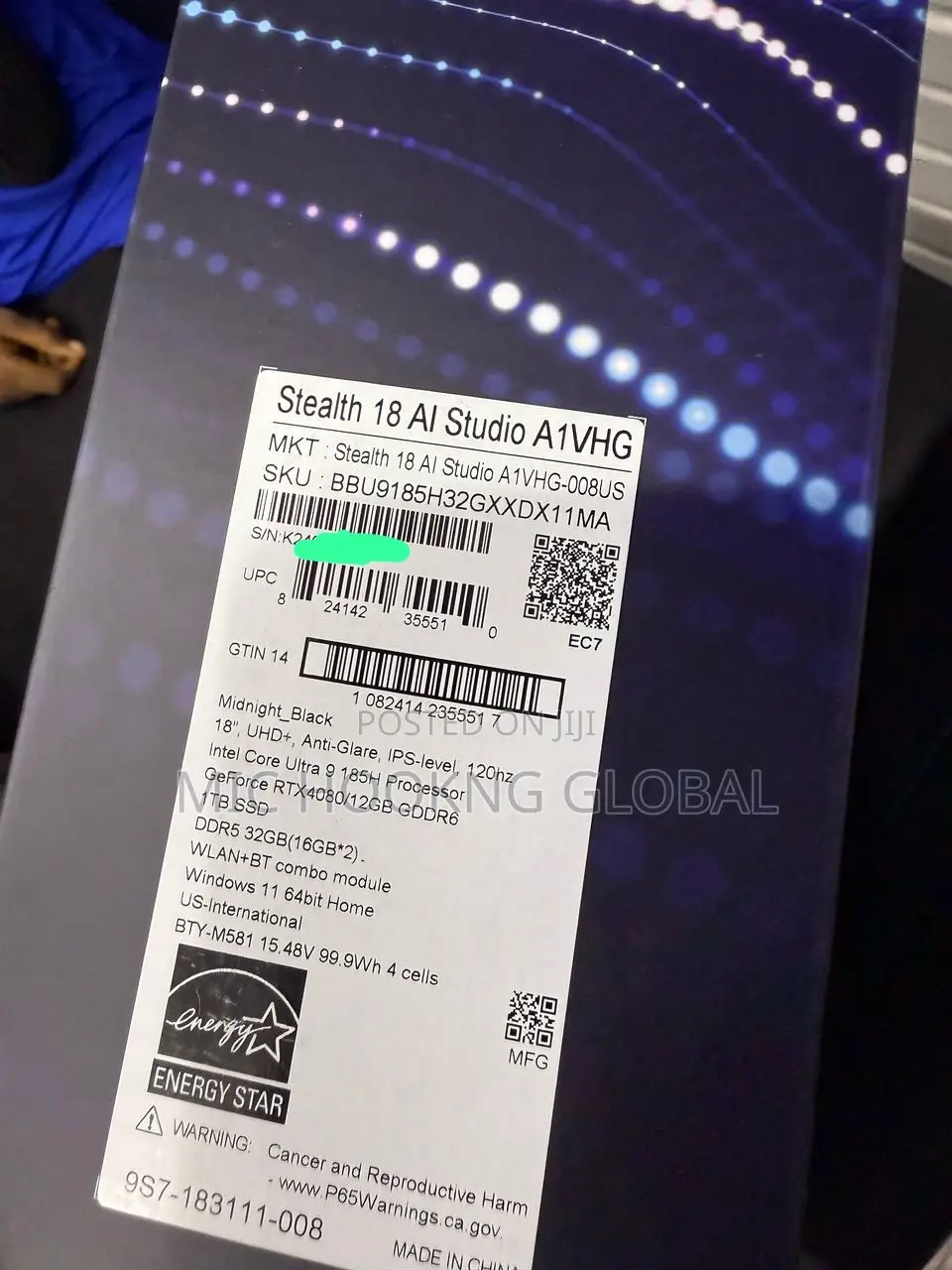 New Laptop MSI 32GB Intel Core Ultra 9 SSD 1T