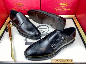 Pure Leather Black Office Shoes