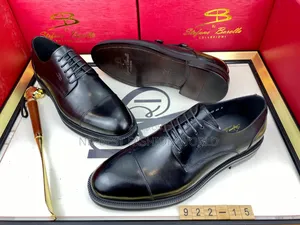 Pure Leather Black Office Shoes