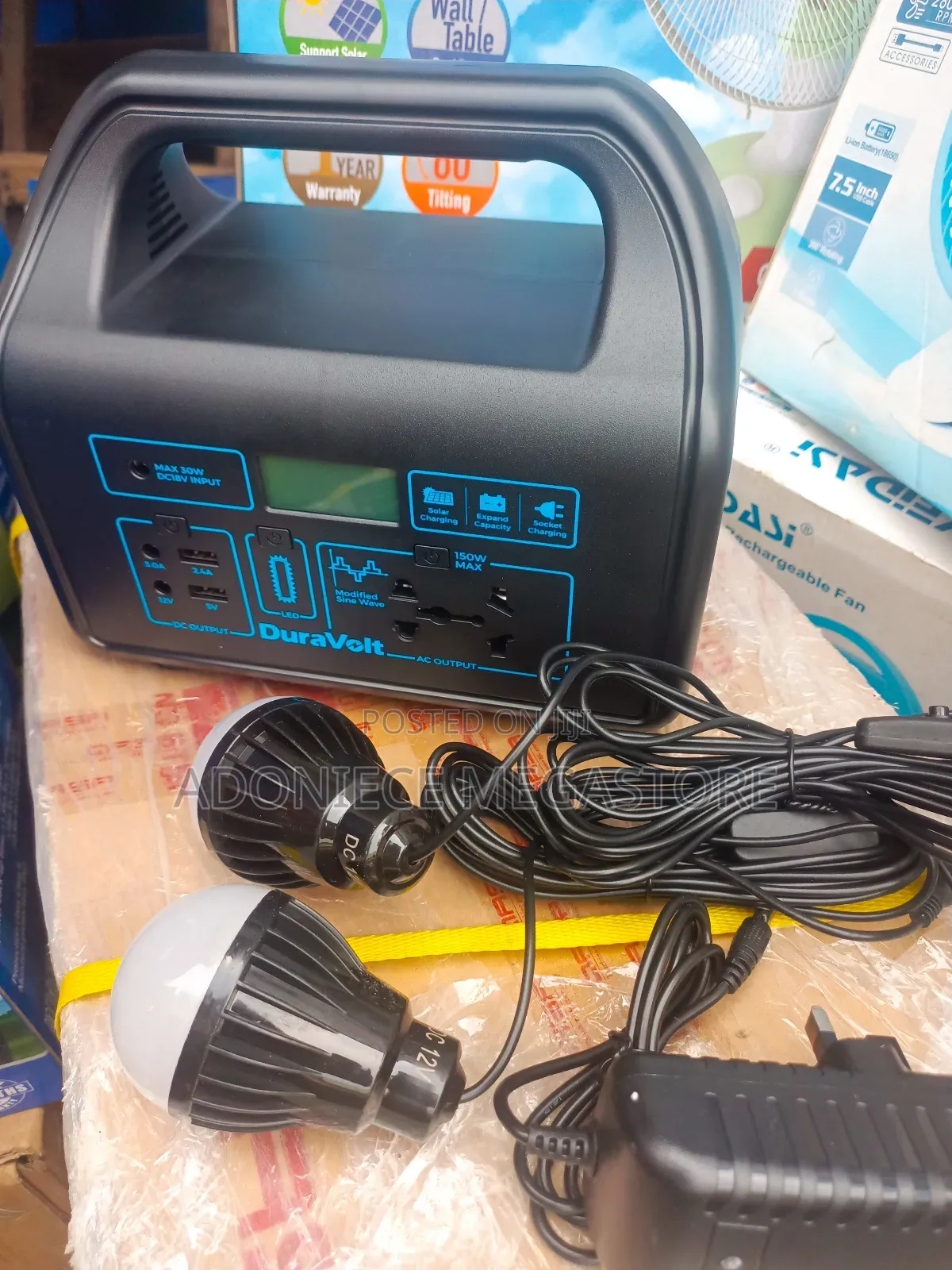 Duravolt Portable Power Station With Solar Panel| 150w