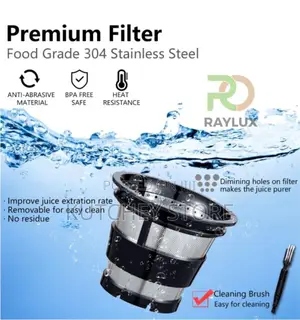 Raylux Cold-Press Slow-Masticating Juicer With Ac Motor