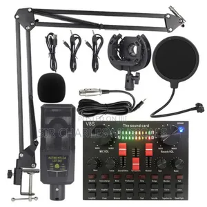 Autne Htlca LGT 240 Studio Condenser Mic With V8 Sound Card