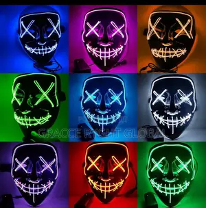 Halloween Led Cosplay Flashing Face Mask for Clubs