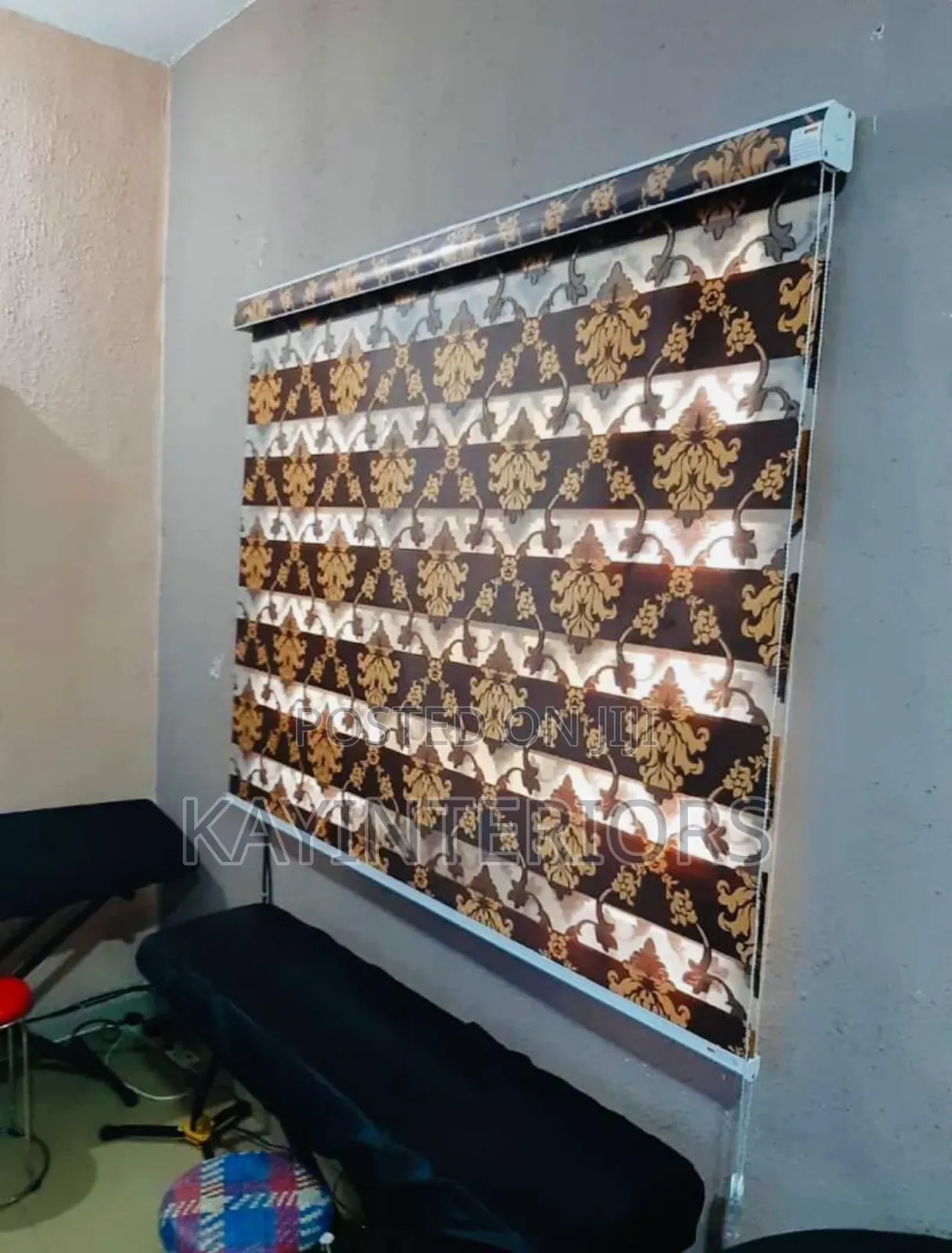 Floral Brown Window Blinds